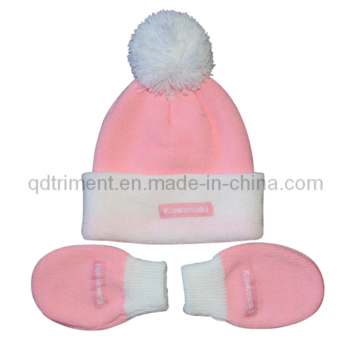 Jacquard Embroidery POM Cuff Acrylic Sport Winter Beanie (TMBK1441-1)