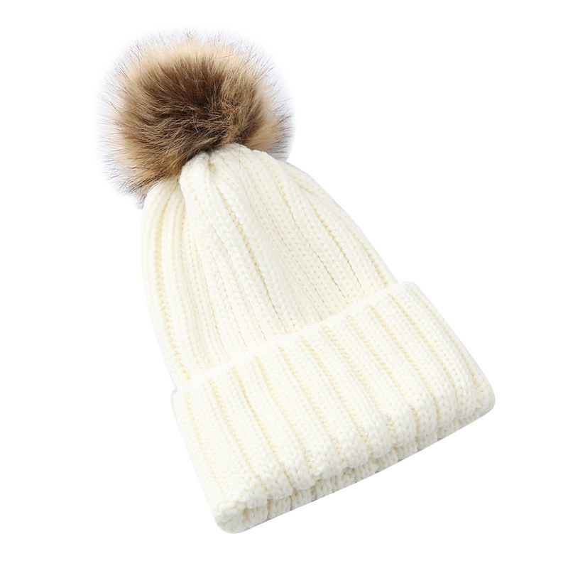 Imitation Fox Furball Candy Color Thickened Warm Ear Protector Hood Beanie