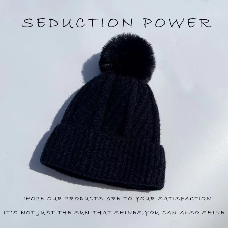 Fashion High Quality Knitted Hat, Warm Toilet Hat, Solid Color Velvet Hat