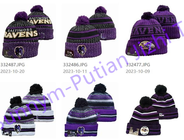 Wholesale Dropshipping Sports Beanies Ravens Winter Warm Cap Green Repeat Cuffed Knit Hat with POM