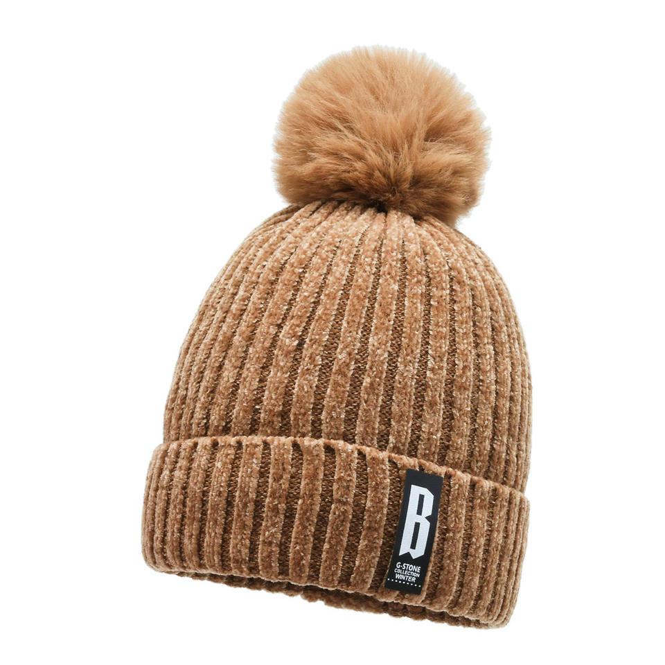 Wholesale High Quality Custom Fashion Lining Knitted Female Winter Beanie Hats