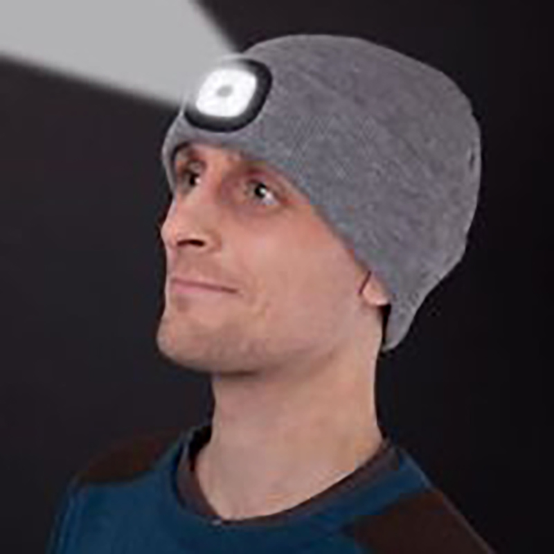 Promotional Custom Gift LED Light Warmer Hat Multi-Function Adult Knitted Beanie Hats