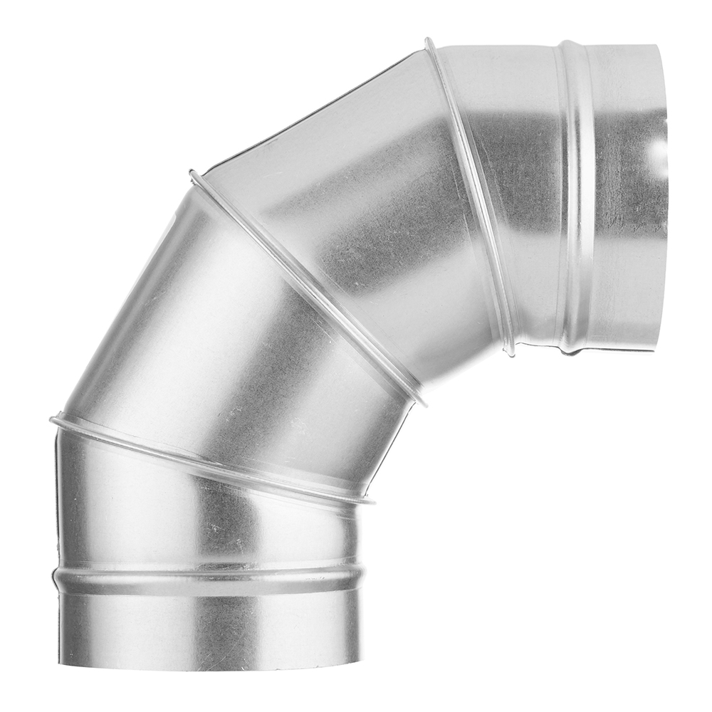 Отвод для круглых воздуховодов d100 мм на 90° оцинкованный