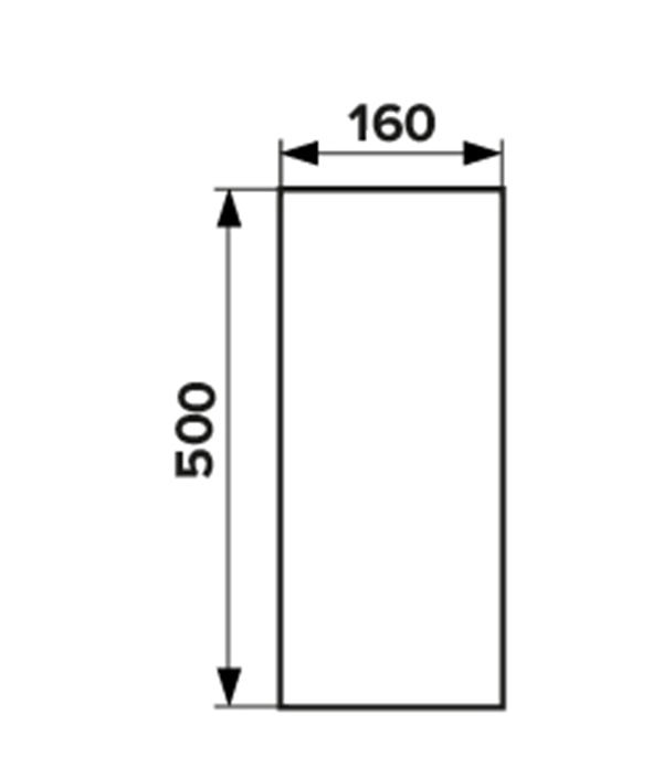 Воздуховод ERA круглый пластиковый d160 мм 0,5 м