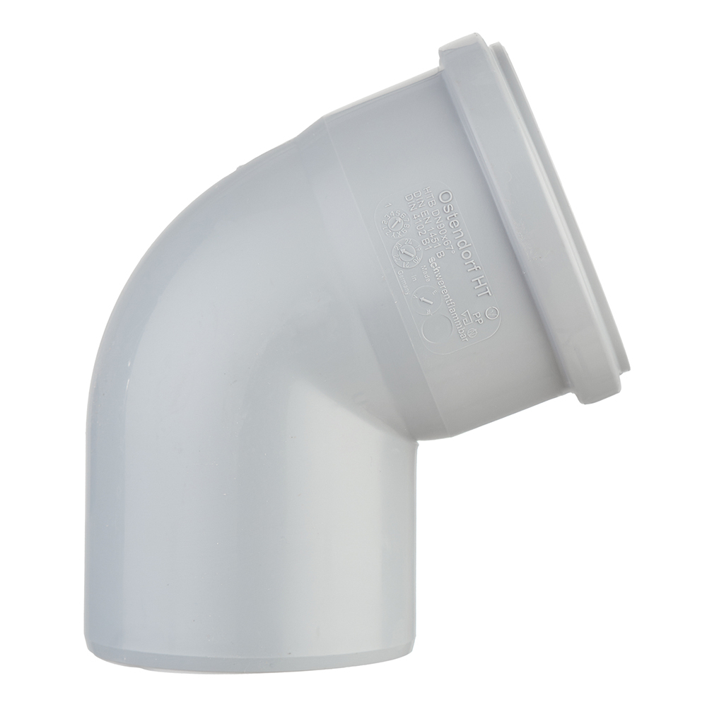 Отвод Ostendorf HTB d90 мм 67° пластиковый для внутренней канализации (114130)