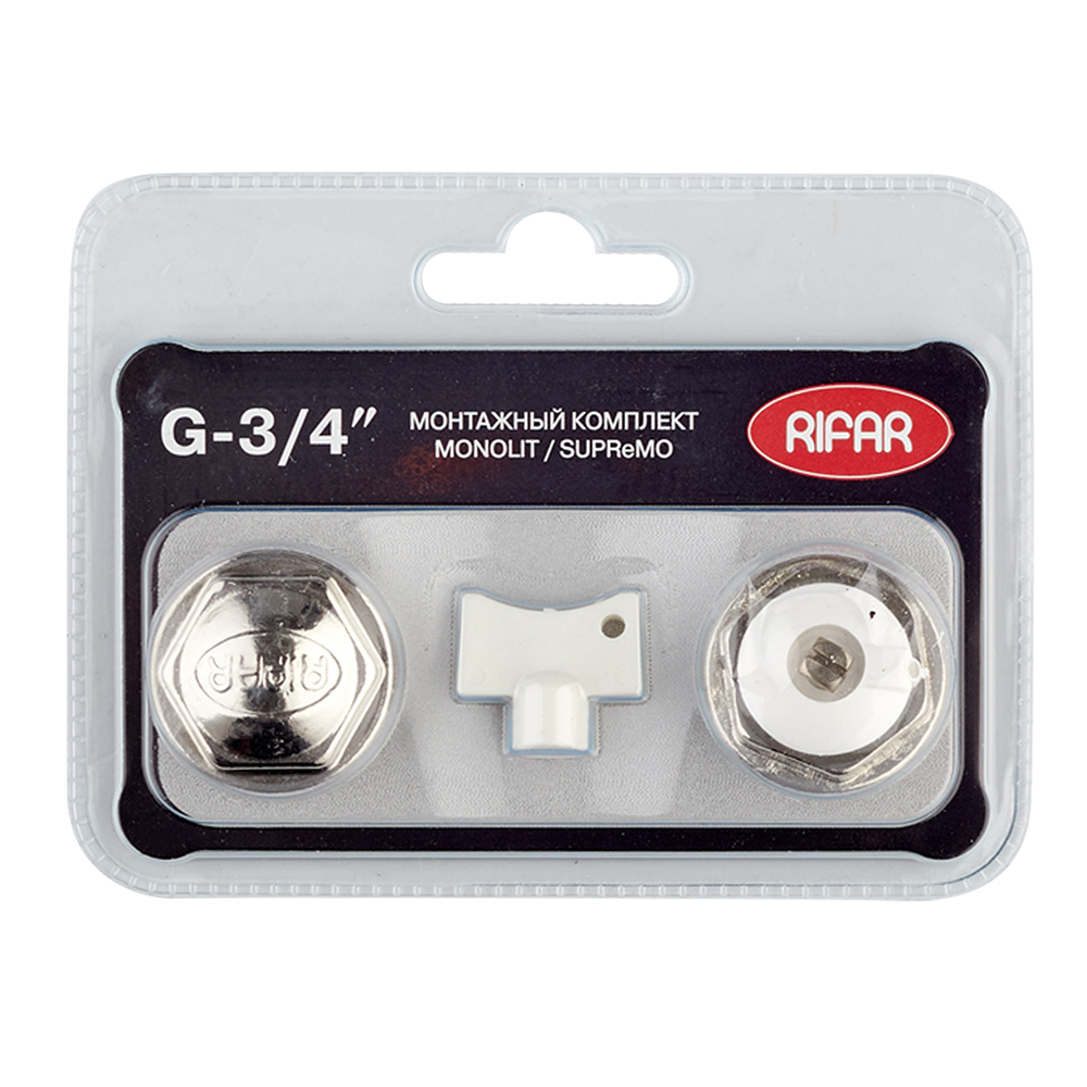 Набор присоединительный универсальный Rifar RIFAR (R.Ad.G34MS) 3/4 НР для радиатора хром