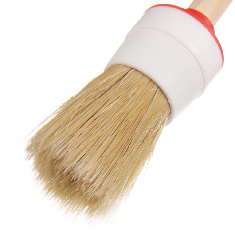 Кисть круглая натуральная щетина деревянная ручка d30 мм для эмалей и лаков на алкидной основе