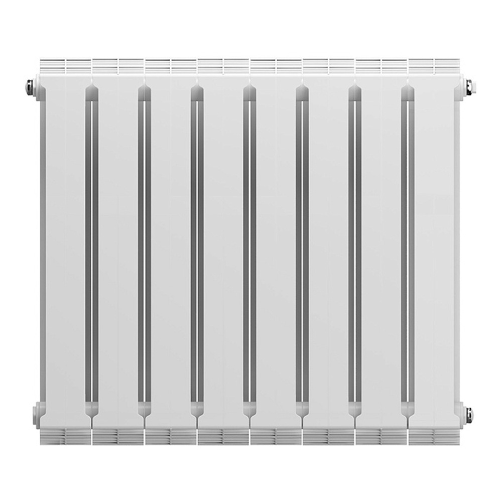 Радиатор биметаллический Royal Thermo Piano Forte 500 мм 8 секций 1" боковое подключение 591х640 мм белый