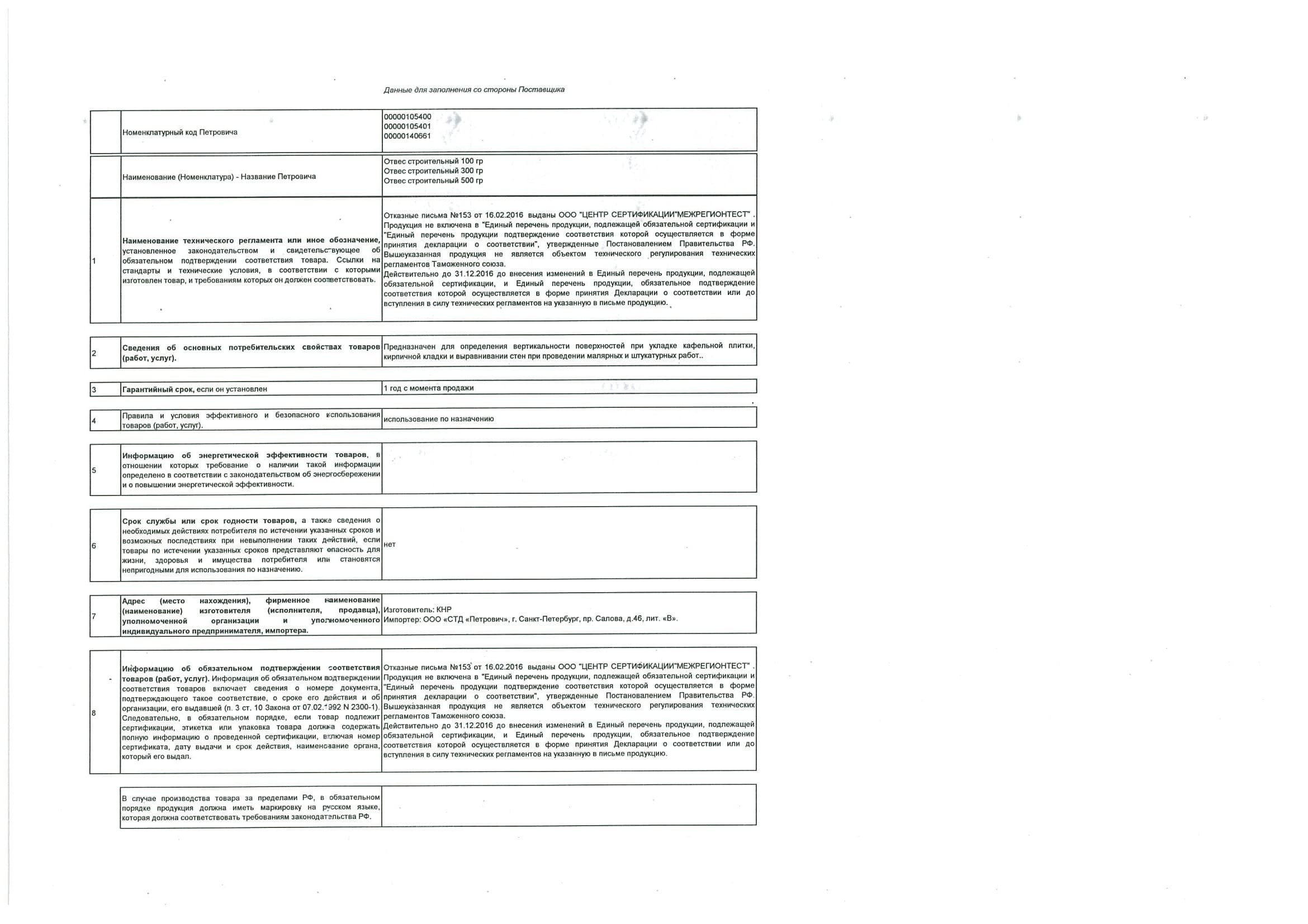 Отвес строительный конусный 100 г Hesler