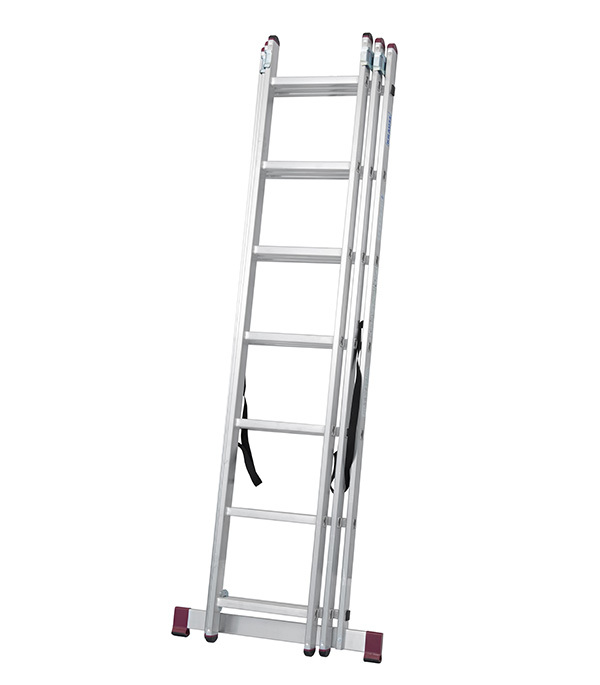 Лестница алюминиевая трансформер трехсекционная 7 ступеней Krause универсальная