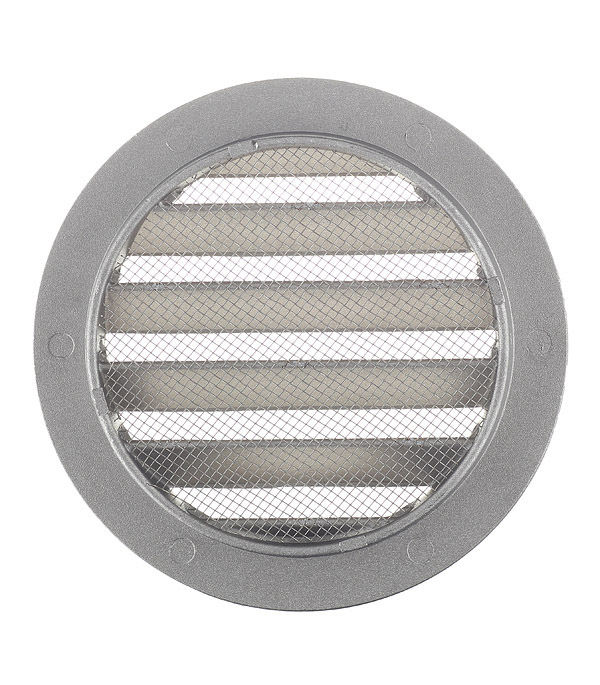 Решетка вентиляционная алюминиевая наружная Era d100 мм с фланцем d125 мм без покрытия