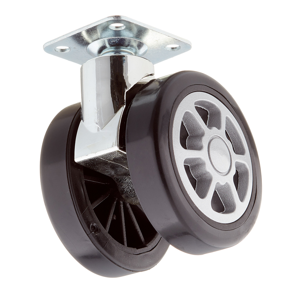 Ролик двойной на площадке d60 мм (черный)