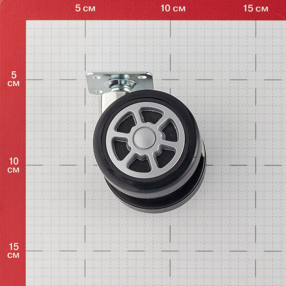 Ролик двойной на площадке d60 мм (черный)