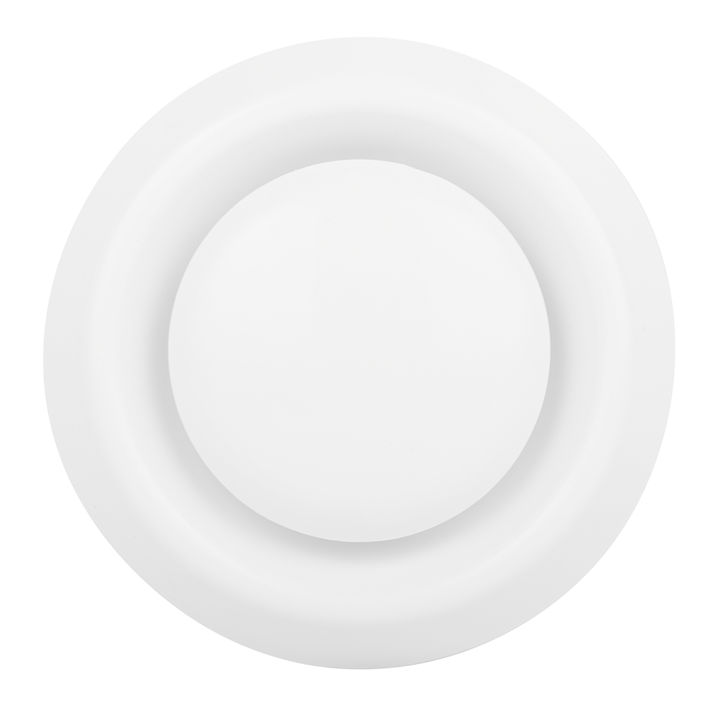 Анемостат приточно-вытяжной регулируемый Era с фланцем и стопорным кольцом d125 мм белый