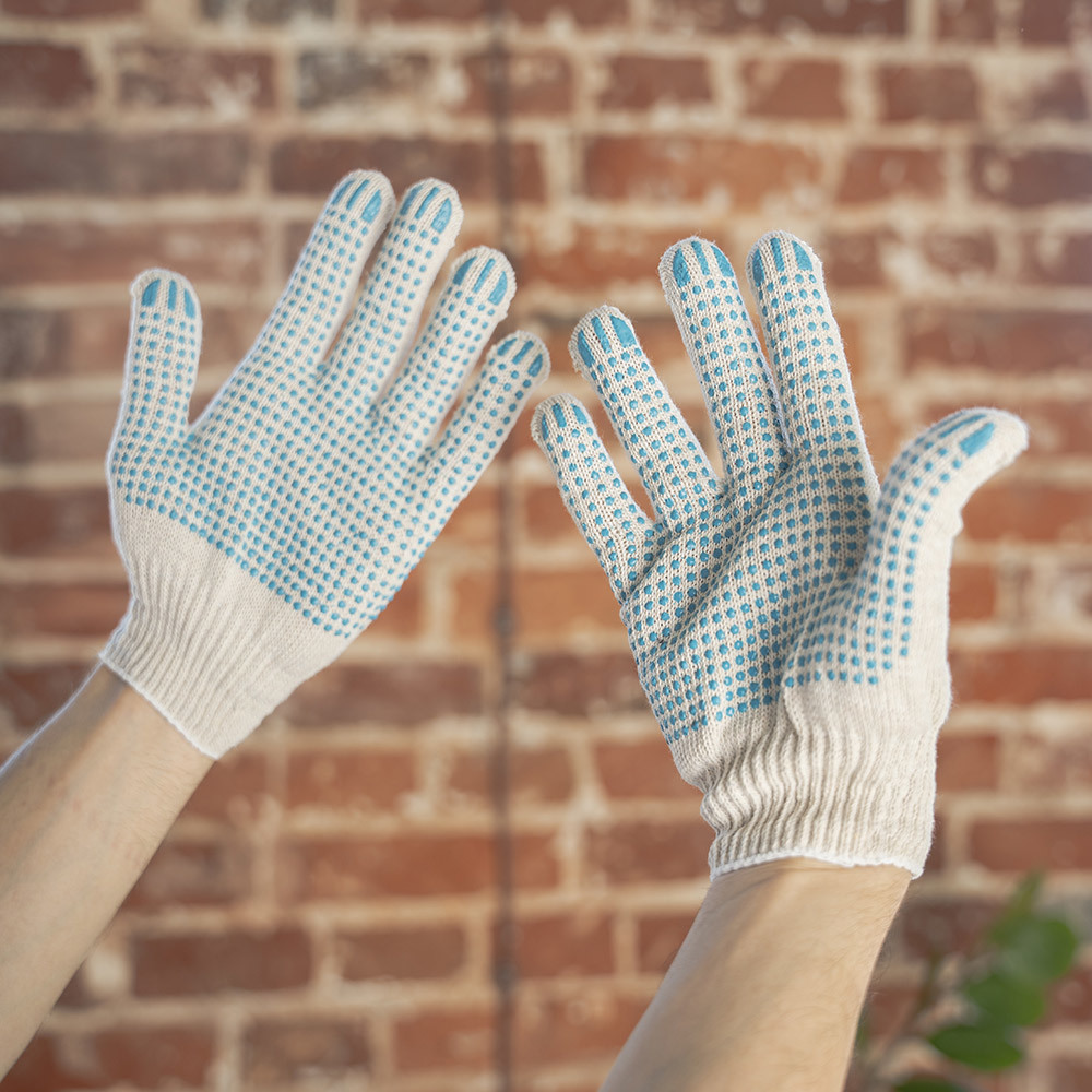 Перчатки х/б 4 нити с ПВХ покрытием белые 9 (L)