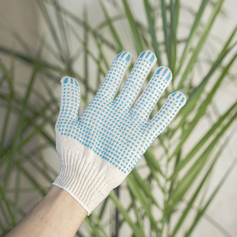 Перчатки х/б 4 нити с ПВХ покрытием белые 9 (L)