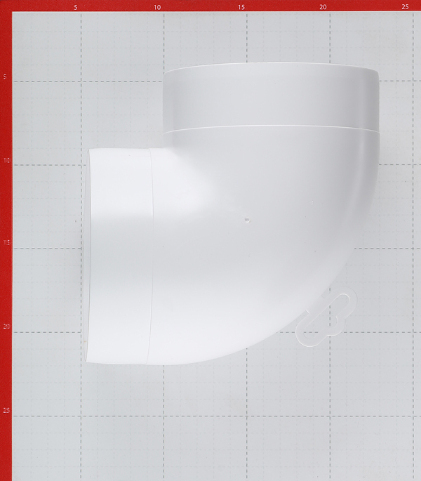 Колено для круглых воздуховодов Era пластиковое d125 мм 90°