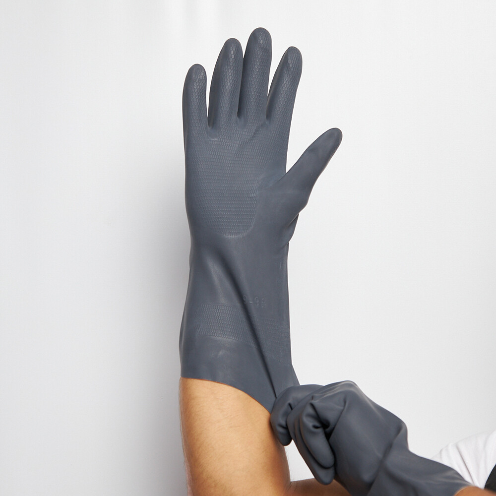 Перчатки х/б кислотоустойчивые с неопреновым покрытием водонепроницаемые Delta Plus черные 9 (L) (VE509NO09/2007)