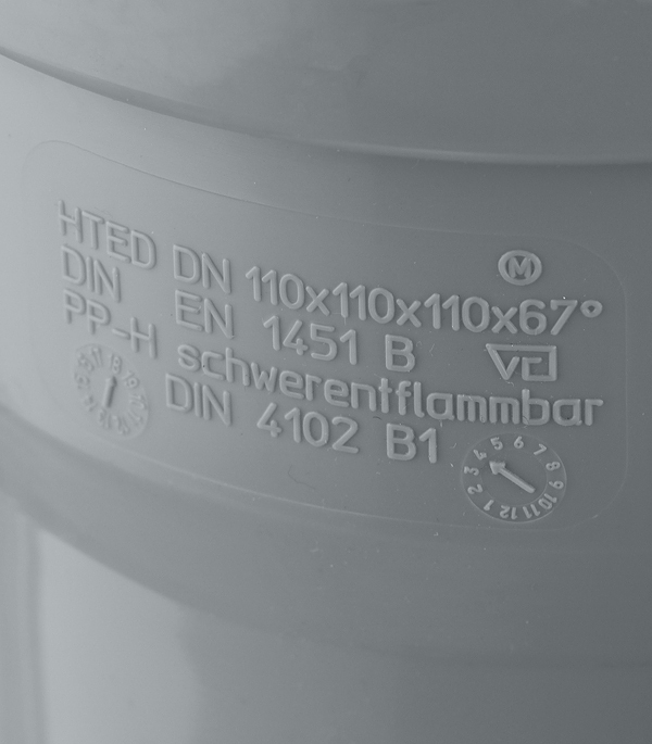 Крестовина Ostendorf HTED d110х110х110 мм 67° пластиковая двухплоскостная для внутренней канализации (115920)