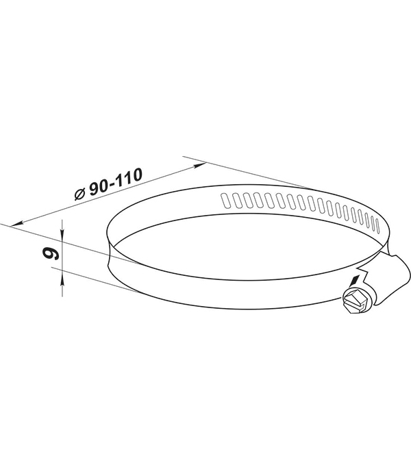 Хомут для монтажа гибких воздуховодов d90-110 мм