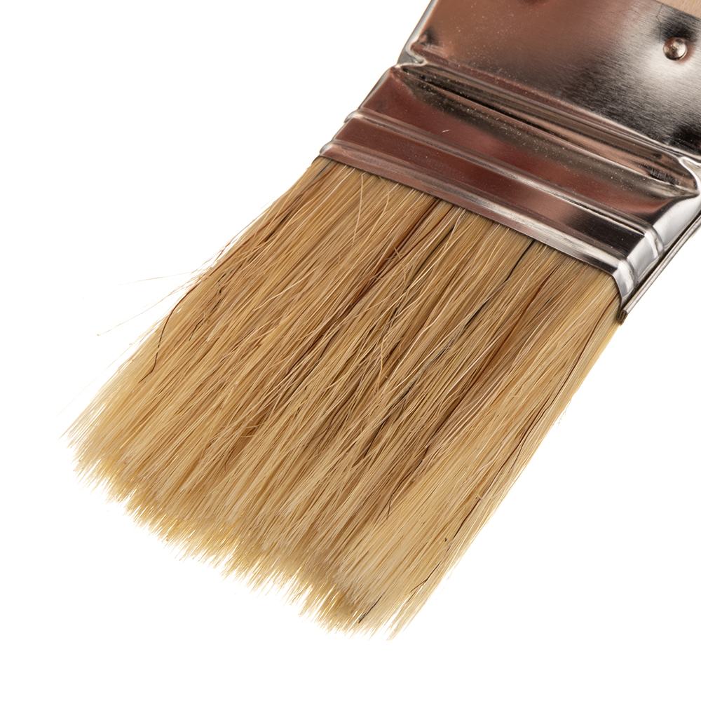 Кисть радиаторная натуральная щетина деревянная ручка 38х9 мм для эмалей и лаков на алкидной основе