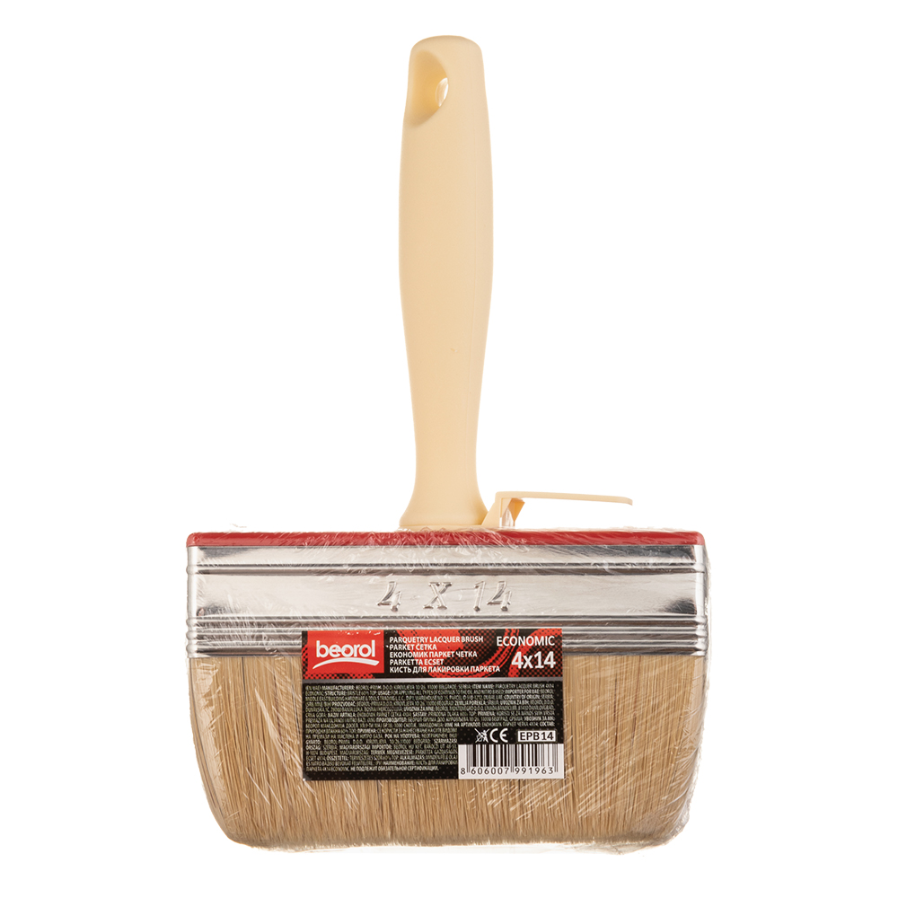 Кисть плоская натуральная щетина пластиковая ручка Beorol 140х41 мм для эмалей и лаков на алкидной основе