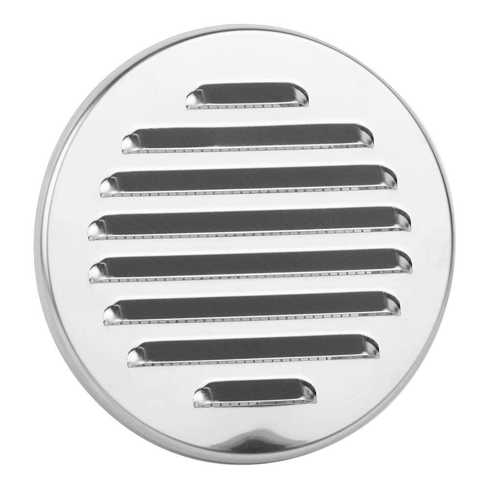 Решетка вентиляционная нержавеющая сталь приточно-вытяжная d130 мм с фланцем d100 мм без покрытия