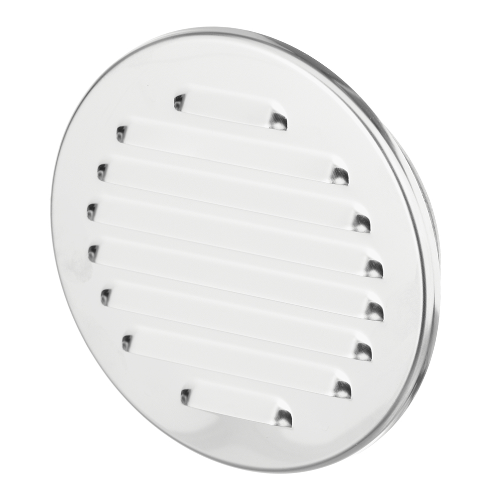 Решетка вентиляционная нержавеющая сталь приточно-вытяжная d130 мм с фланцем d100 мм без покрытия