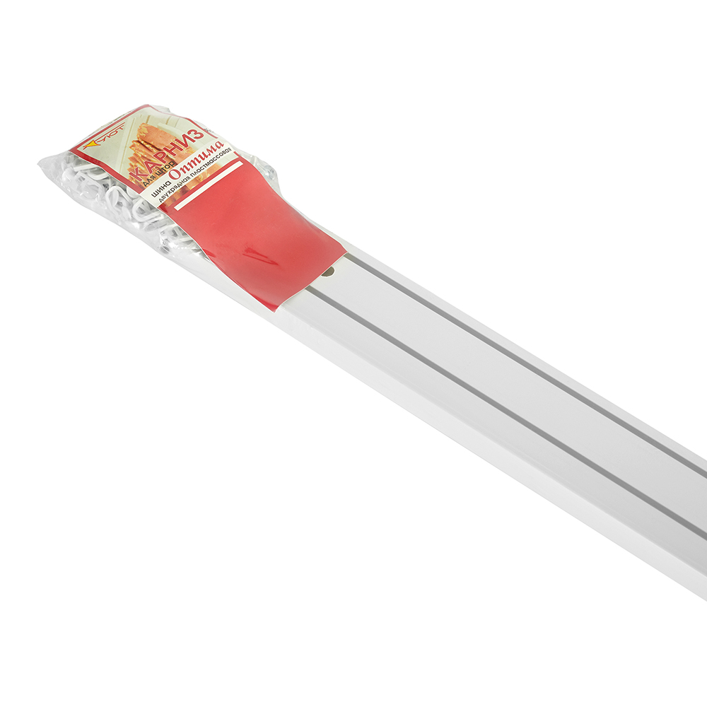 Карниз потолочный пластмассовый двухрядный 280 см белый