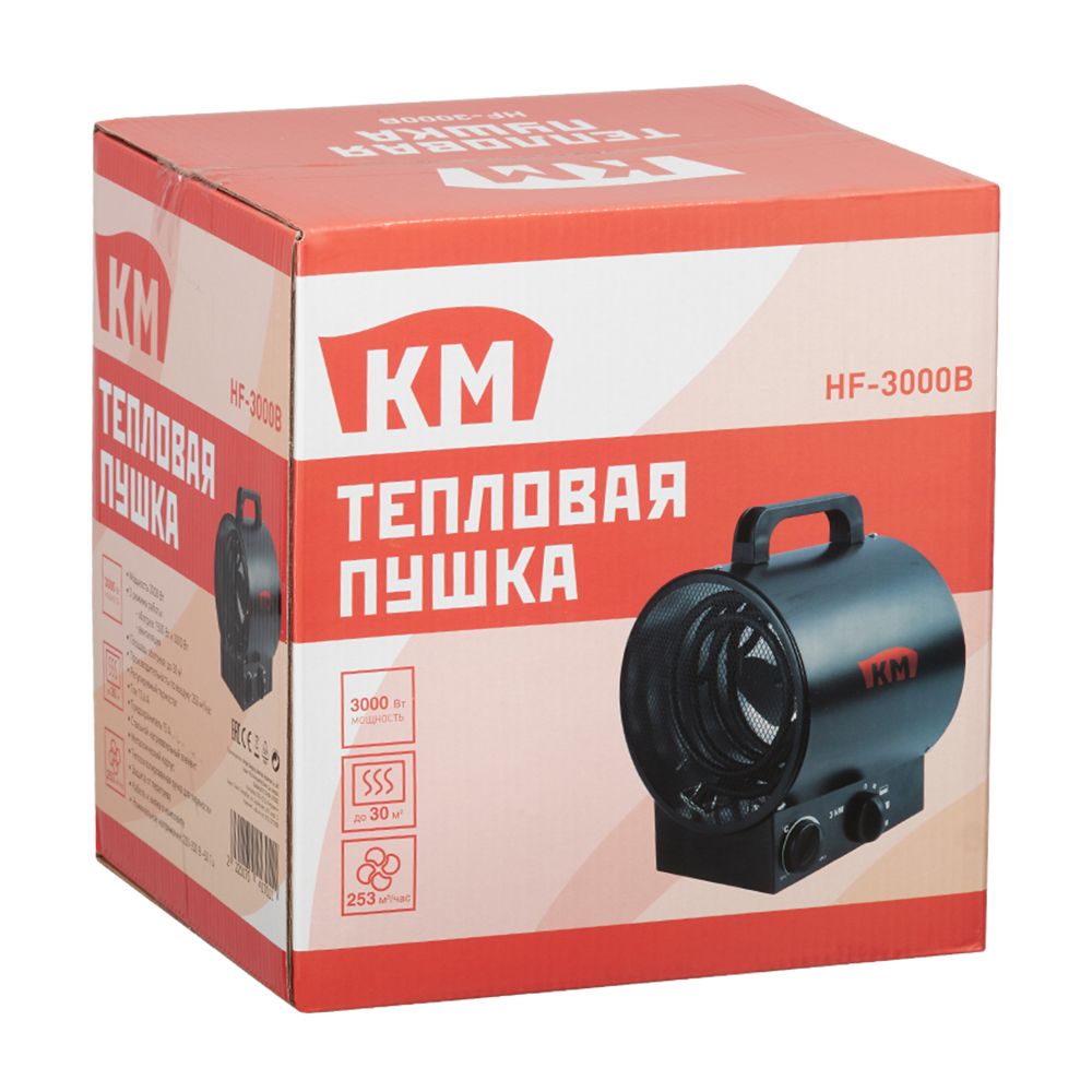 Пушка тепловая электрическая 3 кВт КМ HF3000B прямого нагрева