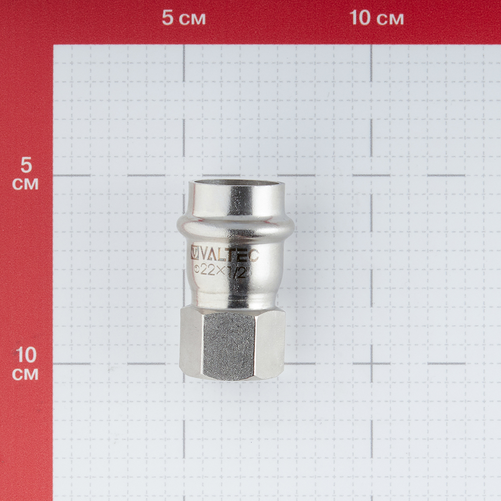 Соединитель VALTEC (VTi.902.I.002204) 22 мм х 1/2 ВР(г) нержавеющая сталь
