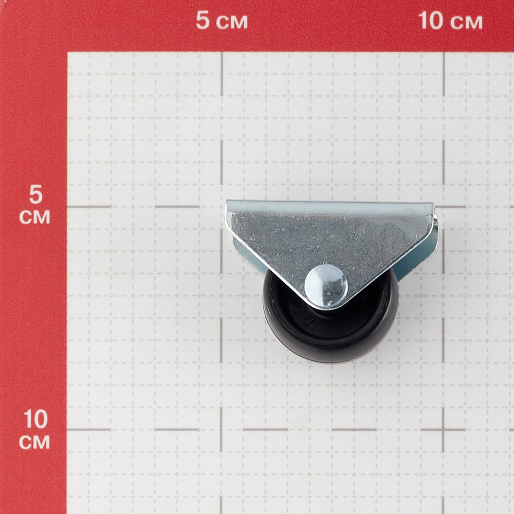 Опора колесная неповоротная пластик на площадке 30 мм черная (1 шт.)