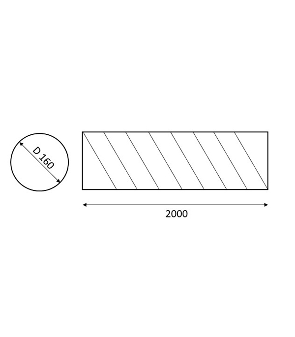 Воздуховод круглый оцинкованный d160 мм 2 м