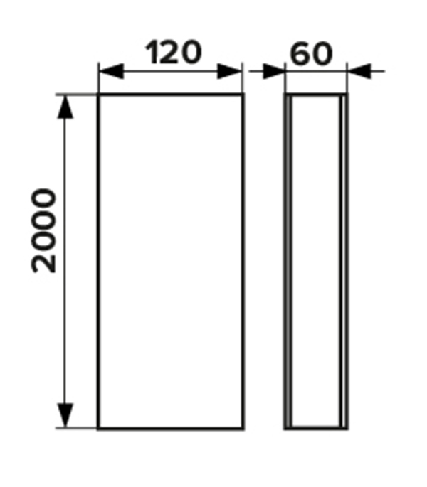 Воздуховод плоский пластиковый 60х120 мм 2 м