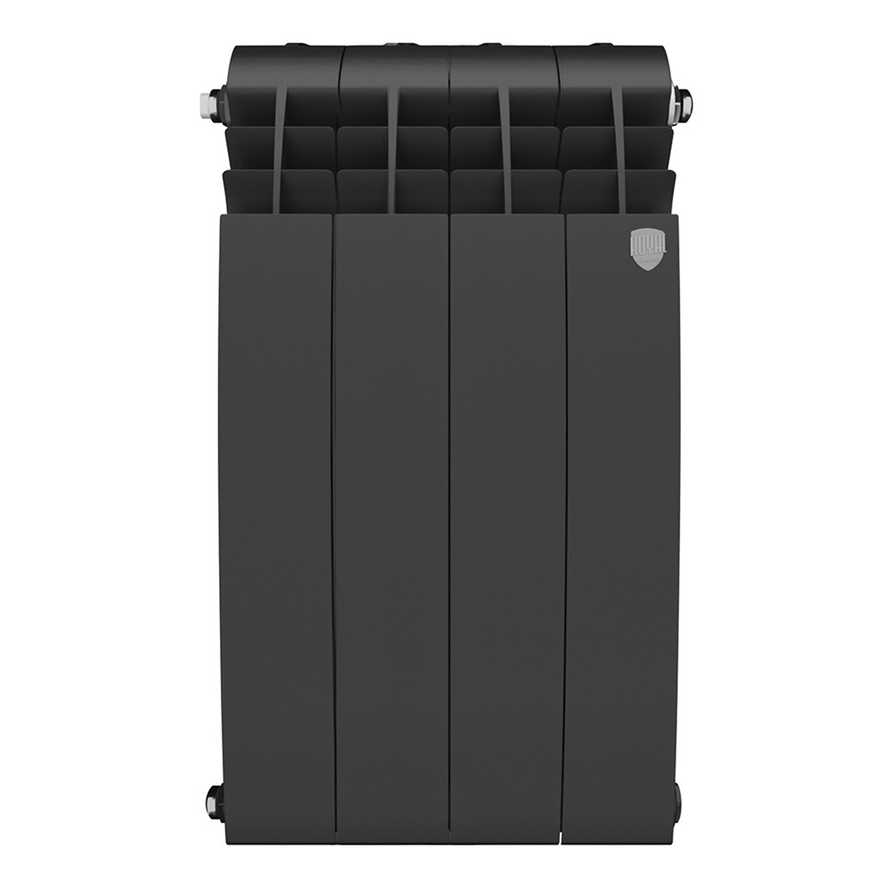 Радиатор биметаллический Royal Thermo BiLiner Noir Sable 500 мм 4 секции 1" боковое подключение черный