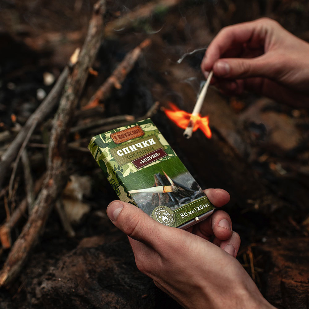 Спички Boyscout Колумб водоветроустойчивые 80 мм (20 шт.)