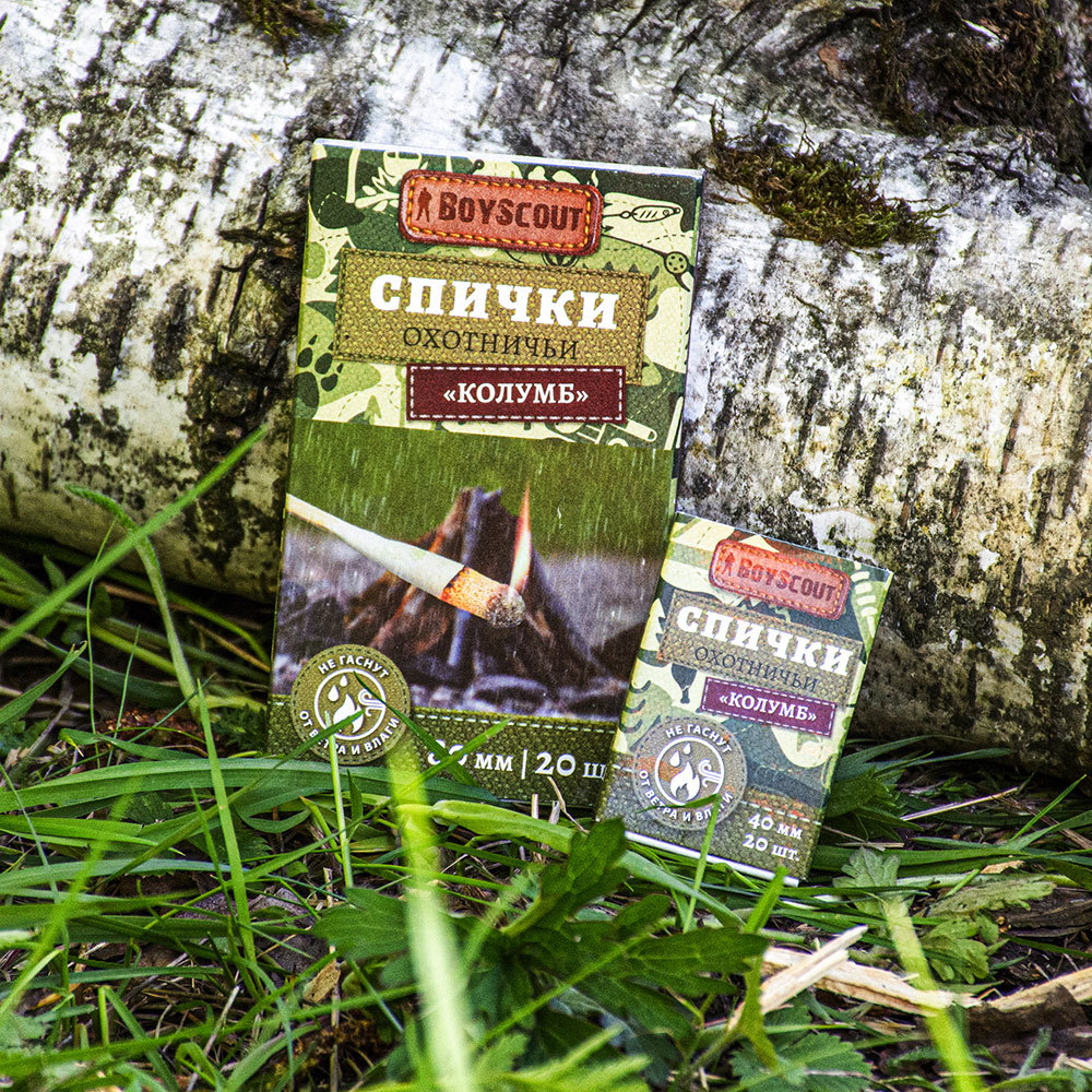 Спички Boyscout Колумб водоветроустойчивые 80 мм (20 шт.)