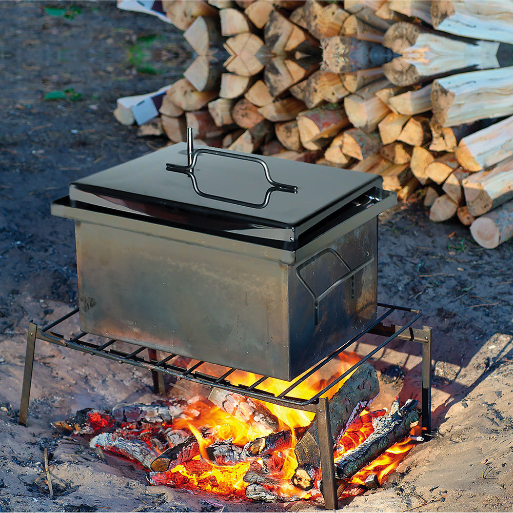 Коптильня двухъярусная Boyscout высококачественная углеродистая сталь 40х28х16 см