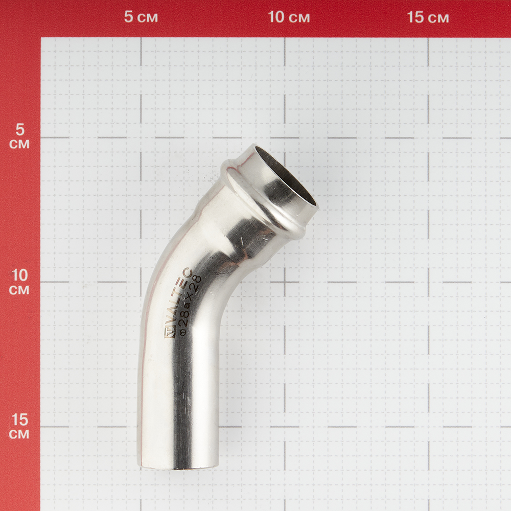Угол VALTEC (VTi.958.I.002828) 45° 28 мм ВН нержавеющая сталь