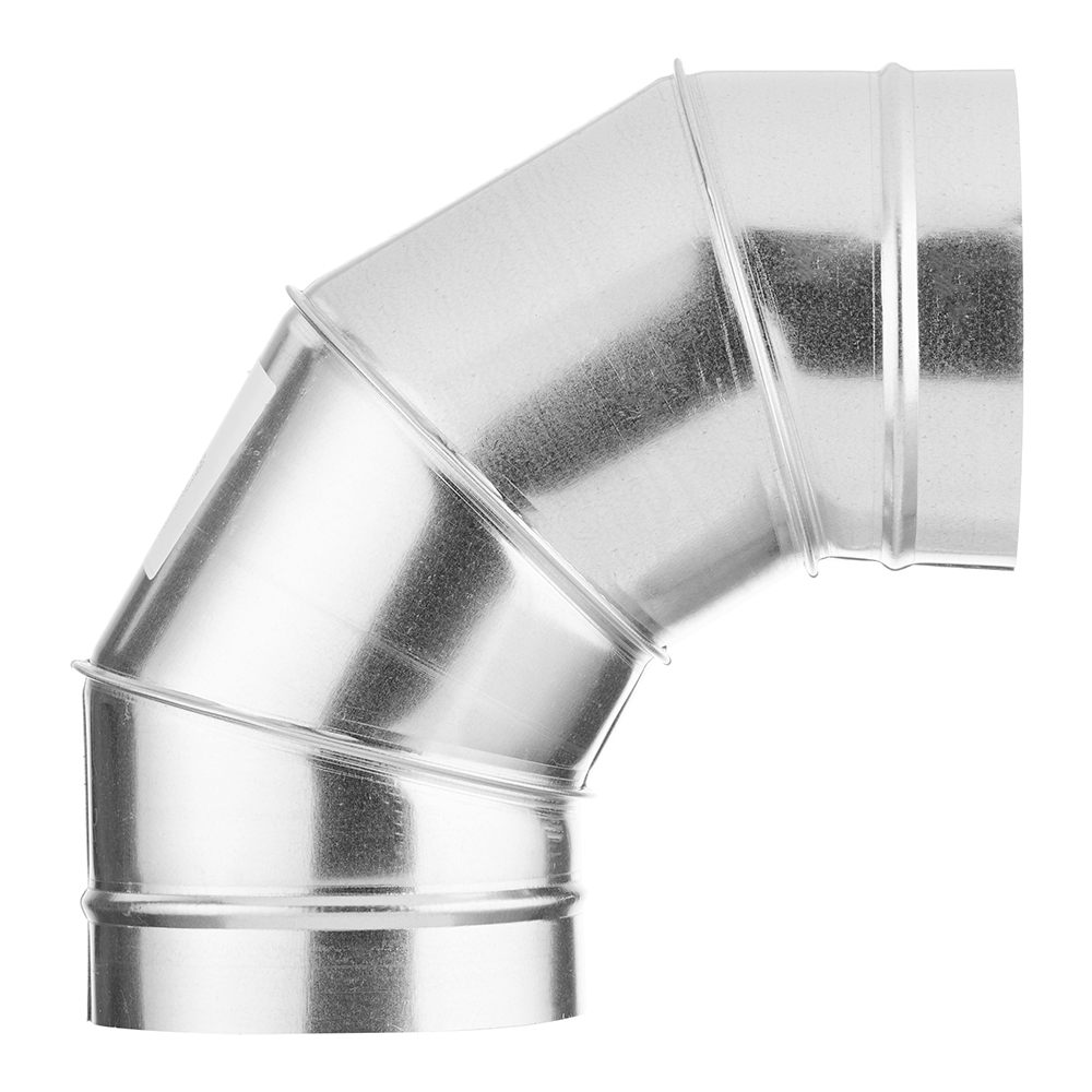 Отвод для круглых воздуховодов d125 мм 90° оцинкованный