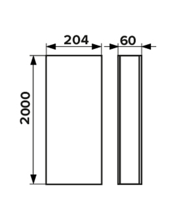 Воздуховод плоский пластиковый 60х204 мм 2 м