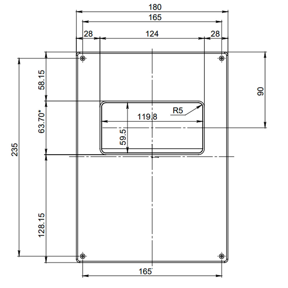 Площадка торцевая горизонтальная ПТГ фланец 60х120 пластиковая для плоских воздуховодов 180х250 мм