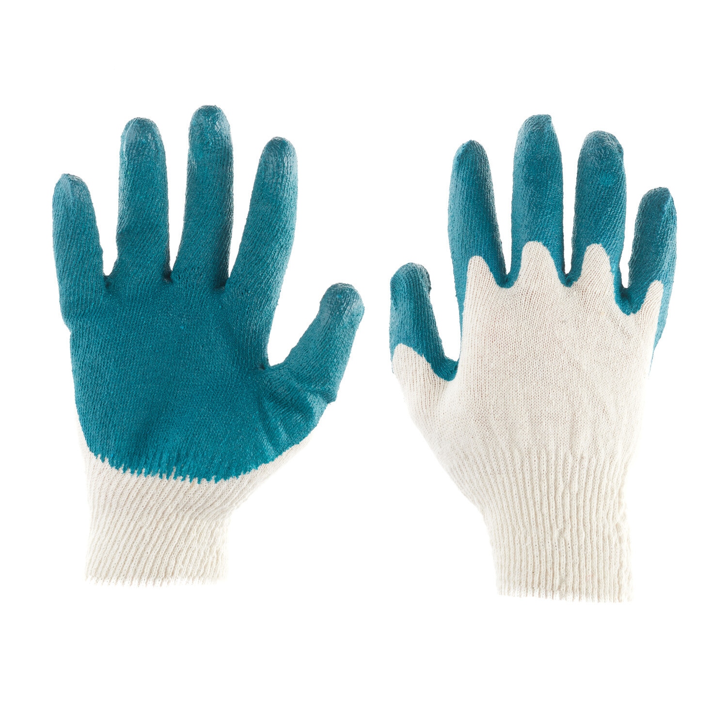 Перчатки х/б с тройным латексным обливом серо-синие 10