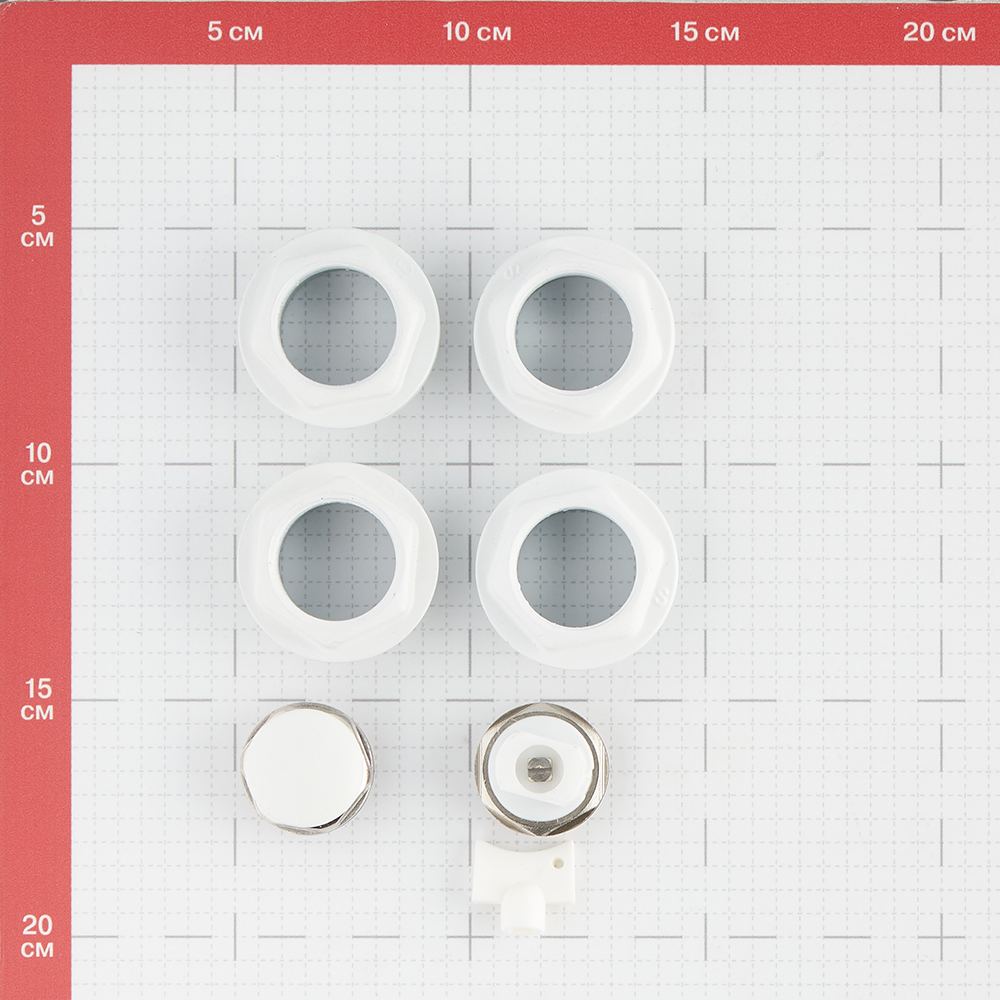 Набор присоединительный 1" х 3/4" для радиатора 7 предметов белый (685642)