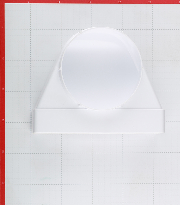 Соединитель угловой пластиковый для плоских воздуховодов 60х204 мм 90° с круглыми d125 мм фланцевое соединение