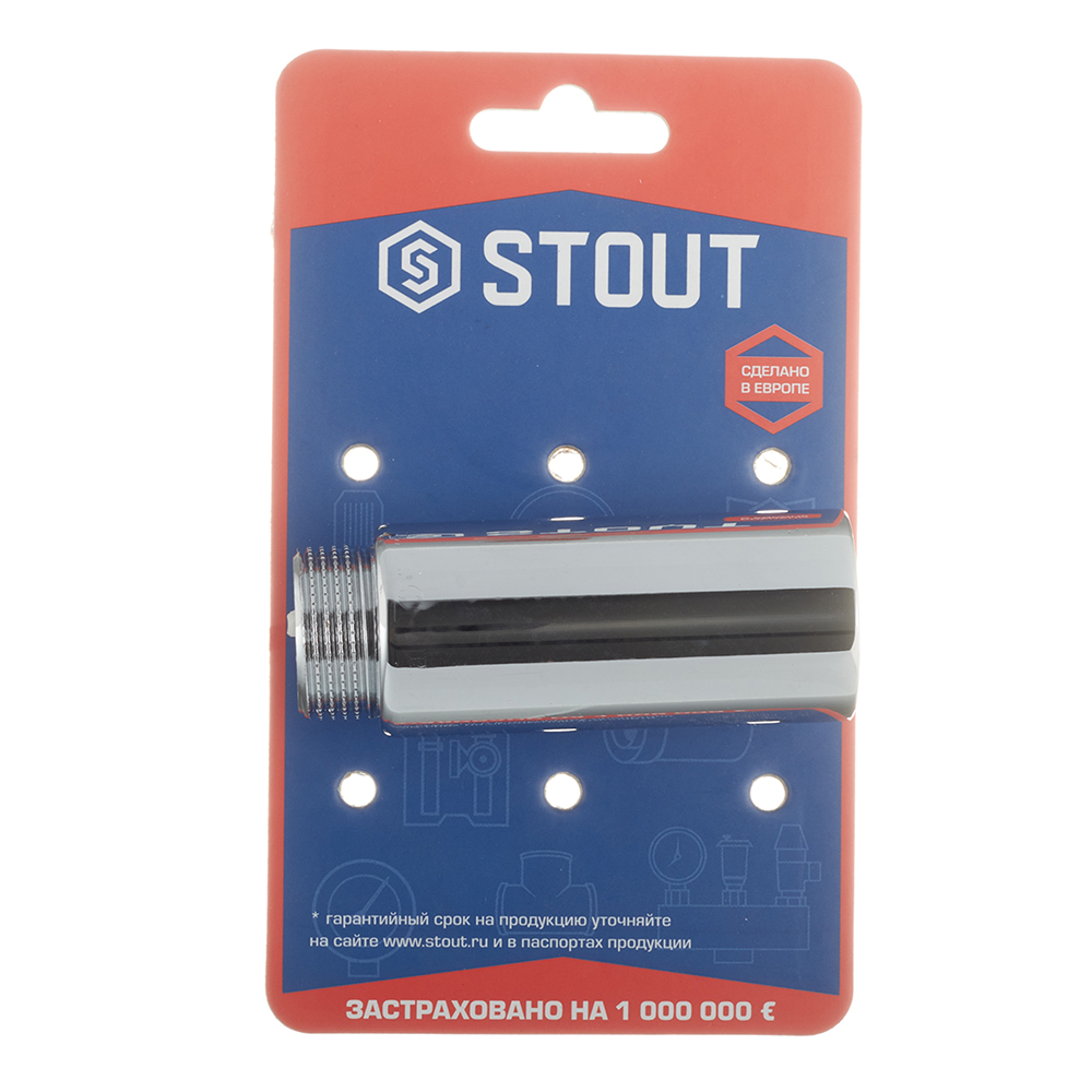 Удлинитель Stout 70 мм 3/4 ВР(г) х 3/4 НР(ш) хром латунный (SFT-0002-003470)