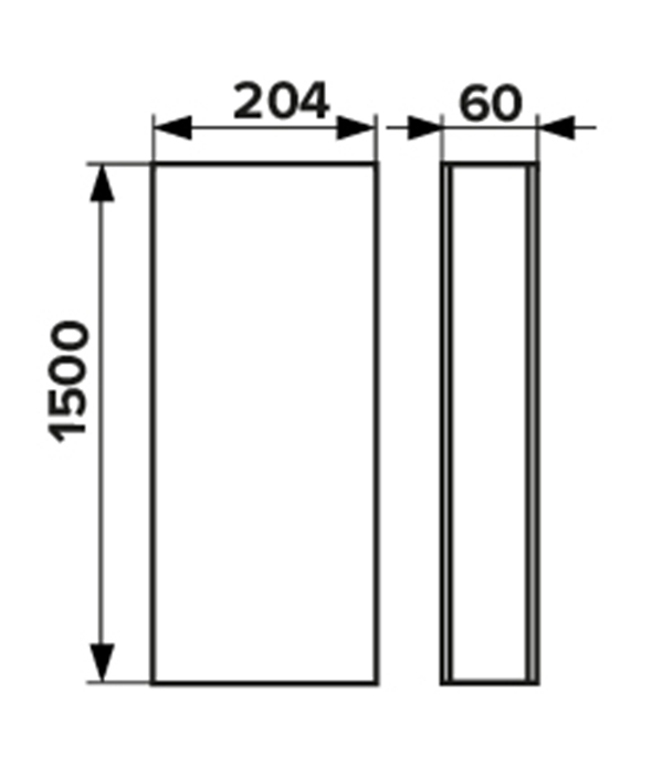Воздуховод плоский пластиковый 60х204 мм 1,5 м
