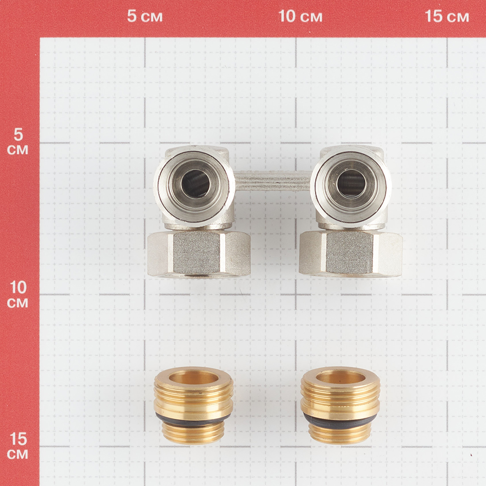 Узел нижнего подключения угловой 1/2 НР(ш) х 3/4 EK для радиатора (024060111/INS201HVAx)