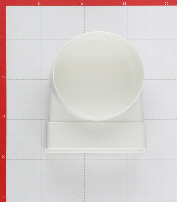 Соединитель угловой пластиковый для плоских воздуховодов 55х110 мм с круглыми d100 мм