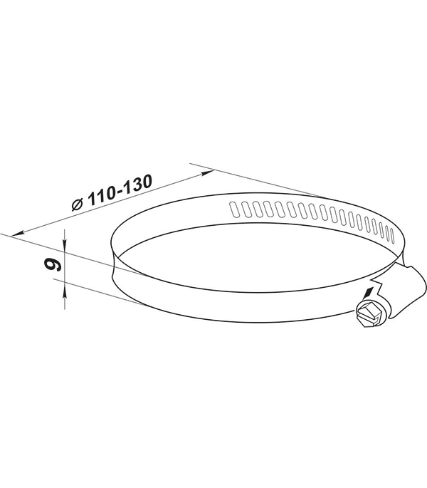 Хомут для монтажа гибких воздуховодов d110-130 мм